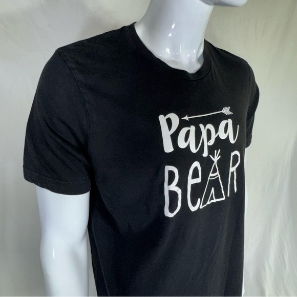 Bella Canvas Men’s Papa Bear Black Cotton Short Sleeve T-Shirt - Picture 2 of 6